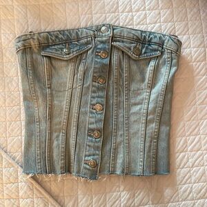 Zara new without tags womens corset denim top size Small